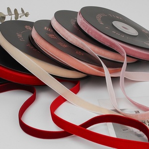 Ruban en velours rouge de 1 cm, nœud <span class=keywords><strong>papillon</strong></span>, accessoire pour cheveux, décoration de Noël - Product Image 1