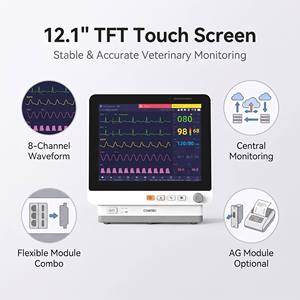 Sistema di Monitoraggio Veterinario CONTEC MS12VET per Cliniche, Monitor per Segni Vitali e Pressione <span class=keywords><strong>Sanguigna</strong></span> con Schermo da 12 Pollici - Product Image 5