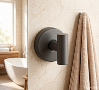 Crochet mural à ventouse gris bronze pour salle de bain, sans perçage, en acier inoxydable, pour manteaux et chapeaux, forte adsorption