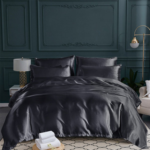 Juego de Ropa de Cama de Tres Piezas de Poliéster de Tejido Liso de Color Sólido con Sábana Plana, Funda de Edredón y Fundas de Almohada para Europeo - Product Image 3