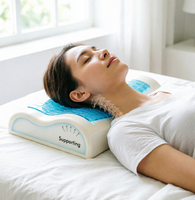 Oreiller cervical ergonomique en mousse à mémoire de forme, régulateur de température pour soulager les douleurs cervicales, oreiller de sommeil pour la maison et les voyages