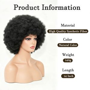 Ready to Ship Wholesale Price Heat Resistant Synthetic Hair Wigs Curly Premium Wig Luxury Synthetic Afro Curly Wigs - Product Image 2