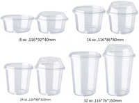 Fuling Parfait Cups Saladecontainer Plastic Met Koepeldeksels, Ijsbekers Voedselbakjes Dessertbekers