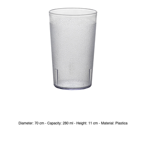 Vaso de Plástico San Plastic Glass 28 cl Transparente, Altura 11 cm, Diámetro 7 cm - Product Image 3