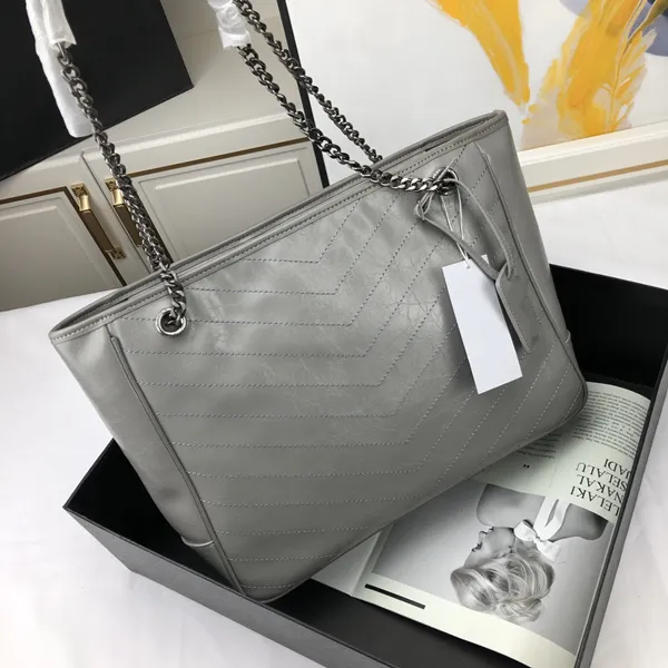 Grey High Quality Designer Leather handbags for women Famous Brands Bags Ladies Handbags