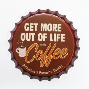 Póster de Cerveza de 35 cm, Placa Retro de Café y Cola, Letreros Metálicos Vintage, Decoración de Pared para Cafetería, Bar, Pub, Platos Redondos Nostálgicos, Póster Artístico - Product Image 4