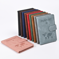 Porte-passeport portable en cuir PU pour les essentiels de voyage, étui de protection pour passeport, portefeuille de cartes avec blocage RFID