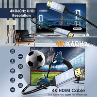 Cable Xput de 2m con Revestimiento de PVC Dorado, 18Gbps, 4K Ultra HD, 60Hz, Macho-Macho, para Reproductor de DVD, PS4, Computadora, Monitor de Cine en Casa