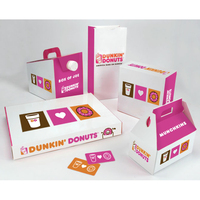 Boîte d'emballage de donuts en papier, mini taille, impression personnalisée, boîtes d'emballage de gâteaux avec fenêtre transparente, bon marché, 20 pièces