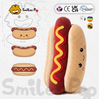 Boneka Hot Dog Lucu dan Menggemaskan, Mainan Sosis Kartun Lembut, Boneka Isi Isian, Bersertifikat CE UKCA, Logo Kustom, MOQ Rendah untuk Hadiah Anak Bertema Makanan