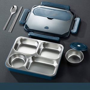 Wholesale 304 Stainless Steel <b>Insulated</b> <b>Lunch</b> <b>Box</b> Compartments Customized Large Capacity Bento for Students Adults Heatable - Product Image 1