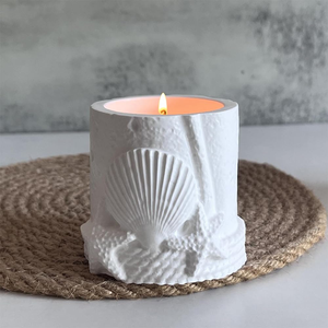 OEM Early Riser Aromatherapy <b>Candle</b> Marine Shell Storage Jar Mirror Silicone <b>Mold</b> Gypsum Cement Decorative Tools Disposable - Product Image 6