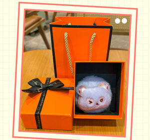 Miroir de maquillage portable mignon de dessin animé, porte-clés, miroir de sac en fourrure, cadeau - Product Image 4