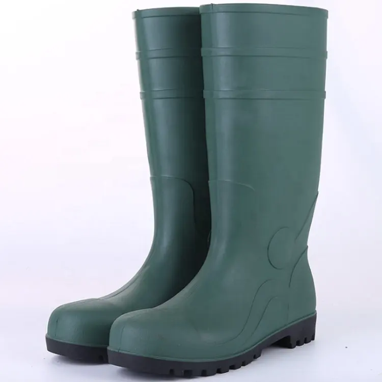 Bottes de pluie en Polyester avec bout en acier, durables, de sécurité, résistante, pour le travail, en PVC