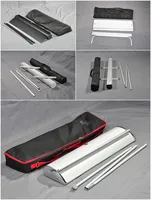 Support de bannière rétractable portable à installation rapide, cadre en aluminium léger, affichage enroulable pour stand de salon professionnel