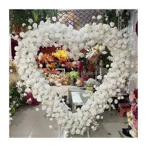 2m grande cuore bianco a forma di fiore di nozze arco di nozze decorazione rosa ortensia fiore cancello sfondo floreale