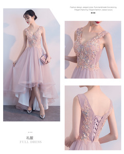 Nouvelle Robe de Soirée <span class=keywords><strong>Rose</strong></span> XS-3XL, Courte devant et Longue derrière, pour Demoiselle <span class=keywords><strong>d</strong></span>'<span class=keywords><strong>honneur</strong></span> et Hôtesse, Idéale pour Banquet, Style Élégant - Product Image 5