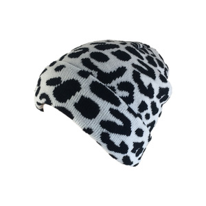 Gorro con estampado de <span class=keywords><strong>vaca</strong></span> personalizado, gorro de calavera con puños de punto, gorros de reloj de doble capa para mujeres y hombres, logotipo personalizado - Product Image 5