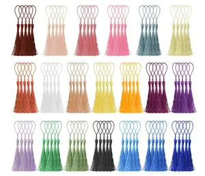 Handmade Silky Tassels with Loops for DIY Crafts Jewelry Making Accessories