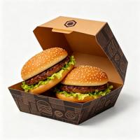 Boîtes à emporter personnalisées pour restaurants, emballages pour la restauration rapide avec 3 sauces pour les ensembles de poulet frit et de hamburgers