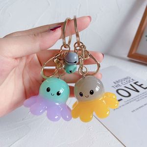 Porte-clés en acrylique de dessin animé en gros, mini-porte-clés animal pieuvre, porte-clés sonore LED Lumière Arc-en-ciel Friends pour sac - Product Image 5