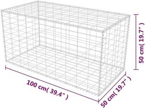 VidaXL <strong>Gabion</strong> Basket Welded Steel Mesh Cage Retaining <strong>Wall</strong> Fencing Rock/Stone Barrier Plant Protector Root Guard - Product Image 3