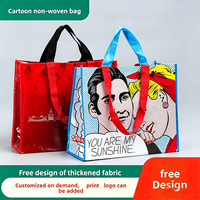 Sacs fourre-tout en PP non tissé YIMO, couleur dessin animé, imprimés par transfert thermique, avec fermeture à bouton de sécurité, logo personnalisé, pour aliments, lait, gâteaux