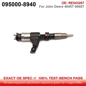 Injecteur Common Rail 095000-8940 RE543267 pour <span class=keywords><strong>tracteur</strong></span> <span class=keywords><strong>John</strong></span> <span class=keywords><strong>Deere</strong></span>, moteur <span class=keywords><strong>John</strong></span> <span class=keywords><strong>Deere</strong></span> 4045T 6068T - Product Image 1
