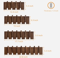 Porte-manteaux muraux modernes en bois avec 6 crochets, robustes, à fixer au mur pour suspendre les manteaux et les vêtements