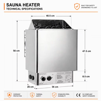 GYDACO Pemanas Sauna Listrik Stainless Steel untuk Ruang Sauna Kering Komersial dengan Panel Kontrol Komputer 3KW-9KW