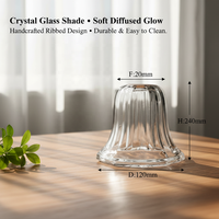 Abat-jour en verre transparent pressé BSCI, style chinois/européen/côtier, pour lampe murale – Vente chaude usine