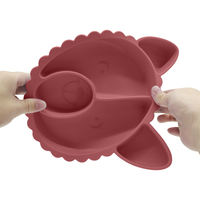 Usine en gros sans Bpa enfant en bas âge divisé vaisselle mignon alpaga en forme de plats à manger Silicone bébé assiette d'alimentation