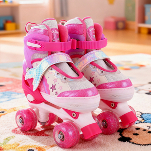 <span class=keywords><strong>Pattini</strong></span> <span class=keywords><strong>a</strong></span> <span class=keywords><strong>Rotelle</strong></span> Quad <span class=keywords><strong>per</strong></span> Bambini ZHOYA SPORT Personalizzati, Cuscinetti ABEC-7, Telaio in Alluminio, Guscio in PE, Freno in PVC, Ruote in PU Luminose - Product Image 4