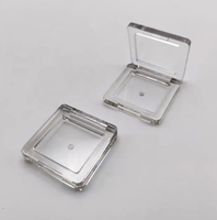 Étui à blush vide carré transparent en plastique ABS avec nouvel emballage de maquillage à rabat et conteneur de palette cosmétique