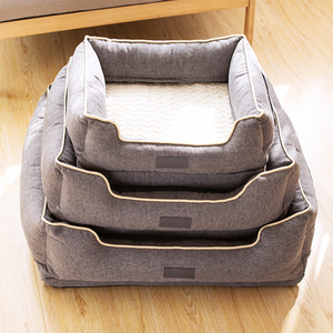 Venta al por mayor de varios colores rectángulo lavable cama para perros cama calmante para perros - Product Image 1