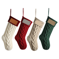 Chaussettes de Noël en similicuir vierges de 46 cm pour décorations d'arbre de Noël, cadeaux de Noël, personnalisables au laser, vente en gros