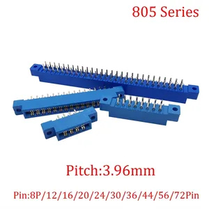 8P 12P 16P 20P 24P 30P 36P 44P 56P 72Pin 3.96mm Pitch 805 Series PCB Mount Slot Solder Card Edge Female Socket Connectors