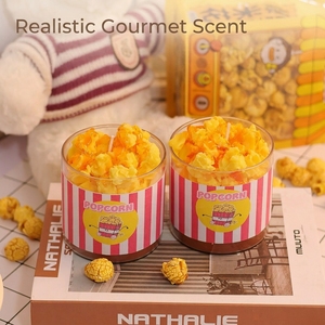 Bougie parfumée au pop-corn réaliste faite à la main, bougie alimentaire esthétique en cire de soja pour fête, cadeau créatif pour soirée cinéma ou anniversaire - Product Image 3