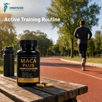 Capsules de complément alimentaire à base de plantes Maca Plus pour un soutien quotidien de l'énergie et de la vitalité avec du ginseng, de l'ashwagandha et du poivre noir, 60 capsules