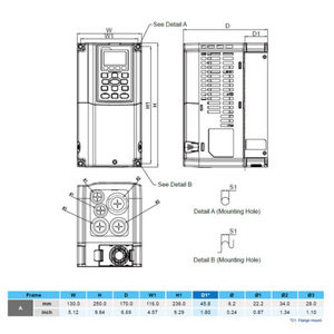 VFD CP2000 ซีรีส์ ไดรฟ์ปรับความถี่ VFD037CP43B-21 3.7KW 5HP 460VAC 8.5 แอมป์ มีสินค้าพร้อมส่ง - Product Image 1