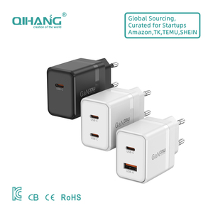 Caricatore Rapido EU 3-Pin da 33W, Caricatore da Muro con 2 Porte USB e Power Delivery per Telefono e Tablet, <span class=keywords><strong>Adattatore</strong></span> Standard <span class=keywords><strong>Britannico</strong></span> CE ROHS - Product Image 1