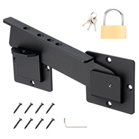 Cerradura Rústica Negra de 9 Pulgadas con Recubrimiento en Polvo y Orificio para Candado, Ajustable para Puertas de Madera/Metal