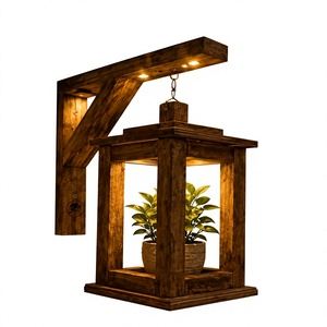 Lanterne en bois faite à la main avec panneaux en verre, design personnalisé, pour mariage, Noël, anniversaire, Saint-Valentin, décoration de la maison - Product Image 1