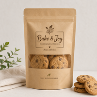 Sacs en papier kraft brun refermables pour aliments, café, biscuits, imprimés en héliogravure, en matériaux recyclés, pour l'emballage