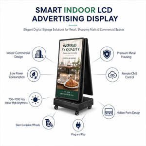 หน้าจอ LCD แบบตั้งพื้นขนาด 43 นิ้ว สำหรับใช้งานภายในอาคาร, จอแสดงผลดิจิทัลแบบพกพาสำหรับ<span class=keywords><strong>ร้าน</strong></span>ค้าและ<span class=keywords><strong>ร้าน</strong></span>อาหาร - Product Image 4
