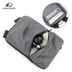 Kingsons Business <b>Backpack</b> For Men Lightweight Laptop Bag Large Capacity Casual Travel <b>Backpack</b> Solid Color <b>Black</b> And Gray - Product Image 3