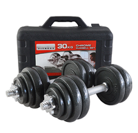 Haltères de fitness en fonte de 50kg, ensemble d'haltères en métal vernis à l'étuvage avec boîte, vente en gros