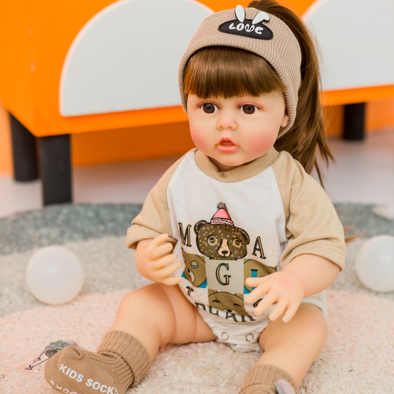 Camiseta beige cacao (con tetina) - 55cm