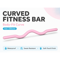 Barre de fitness incurvée 15LB en fer et silicone pour entraînement de force à domicile
