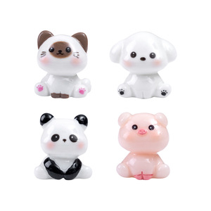 Miniatures de chiens, pandas, cochons, chats, figurines d'animaux en résine, accessoires de décoration pour jardin féerique DIY, maison de poupée et porte-clés - Product Image 5